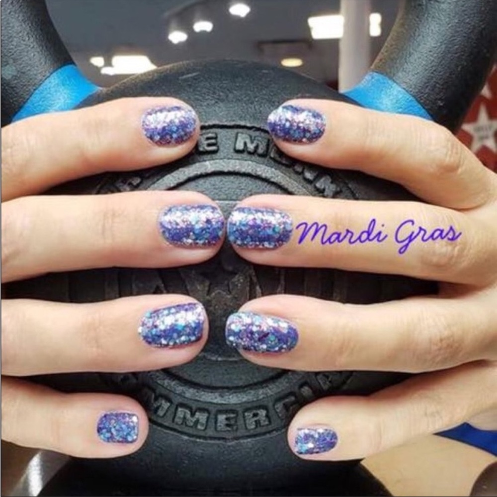 *Retired* Color Street: Mardi Gras | Blue Purple Teal Silver Glitter Party - Picture 5 of 15